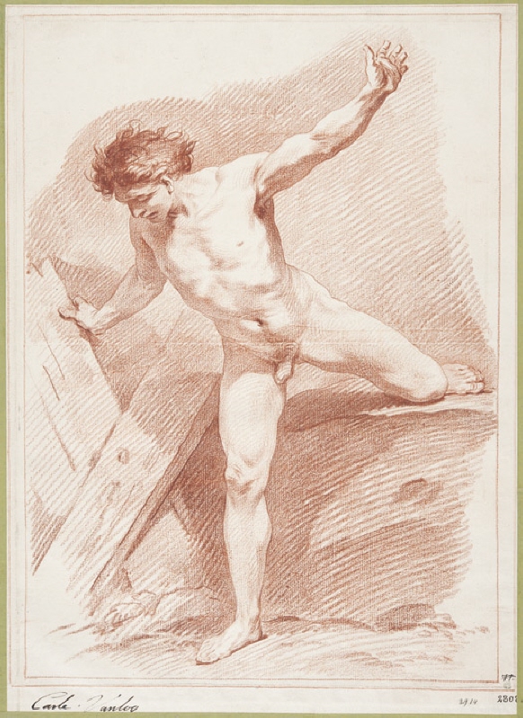 Male Nude Standing with Arms and Legs Outstretched