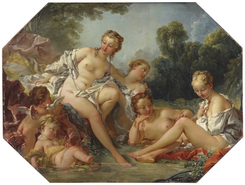 Venus i badet omgiven av nymfer och amoriner