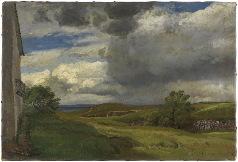 Landscape from Helgenæs with rain clouds