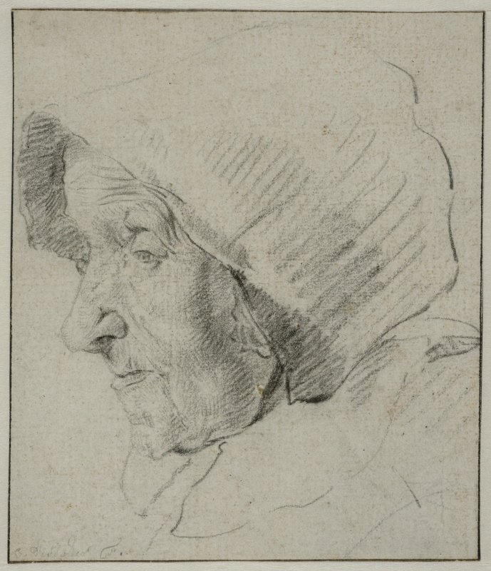 Head of an Old Woman in a Hood