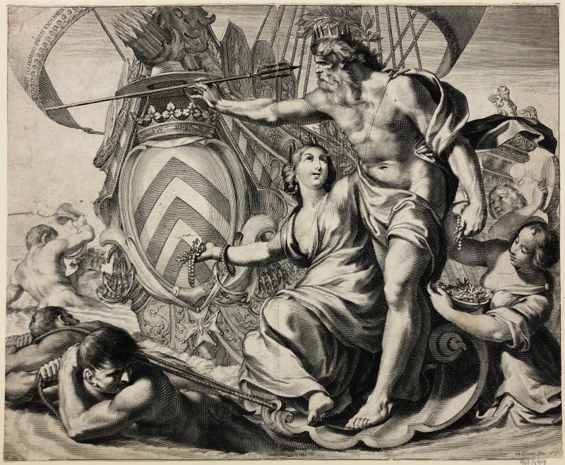 Neptun och Amfitrite åker i sin char, dragen av tritoner