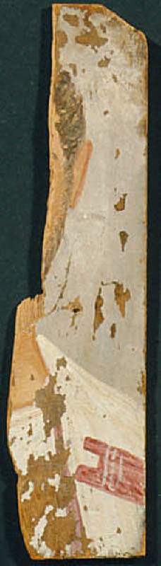 Fragment av mumieporträtt från Faijum. Medelålders man med brunt hår och skägg