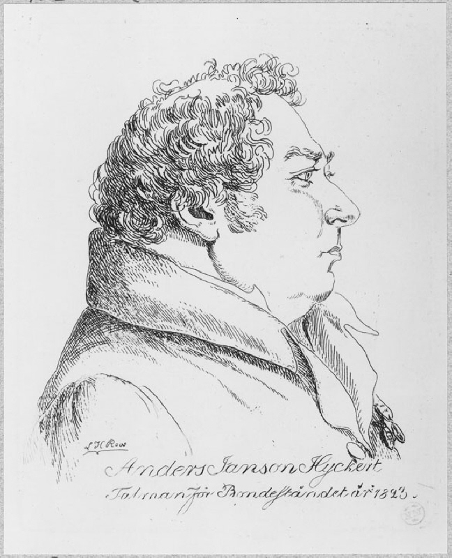 Anders Jansson Hyckert (1770-1826), talman för bondeståndet, lantbrukare, gift med Gertrud Nannings