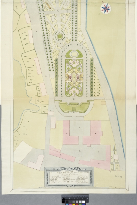 The Gardens of the Royal Palace in Kiel. Plan