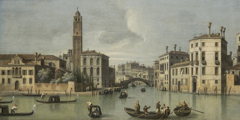 San Geremia och Cannaregio. Tidigare: Utsikt i Venedig, Canal Grande
