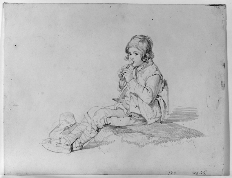 Boy Blowing a Whistle