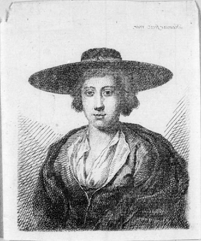 Ung kvinna i bredbrättad hatt