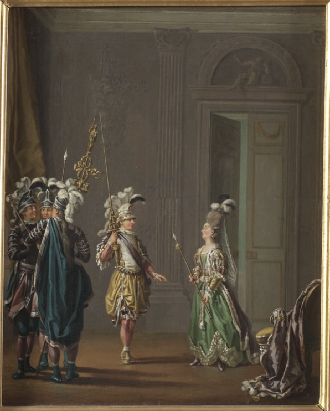 Gustav III (1746-1792), king of Sweden, married to Sofia Magdalena of Denmark and Ulrika Eleonora von Fersen (1749-1810), countess, married to 1. baron Nils von Höpken 2. Georg Jonas von Wright