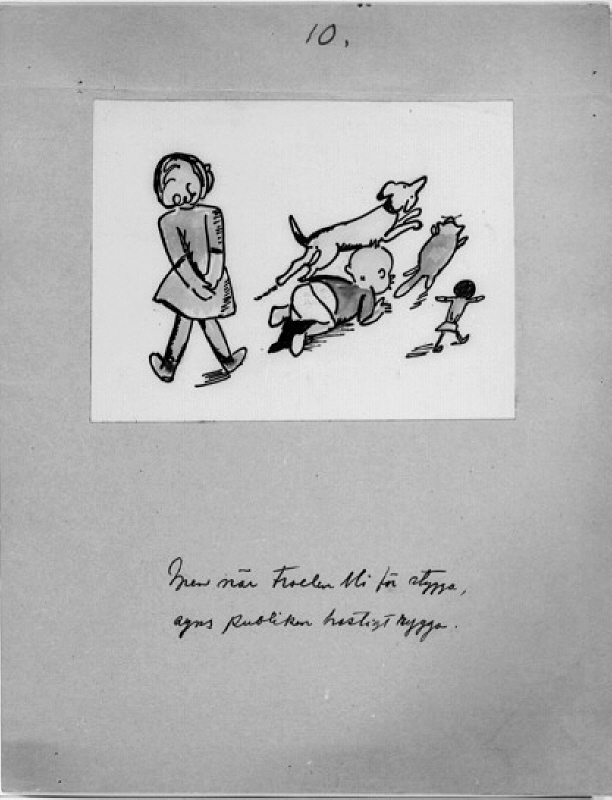 Illustration till "Tuttan och Putte". Ej publicerad