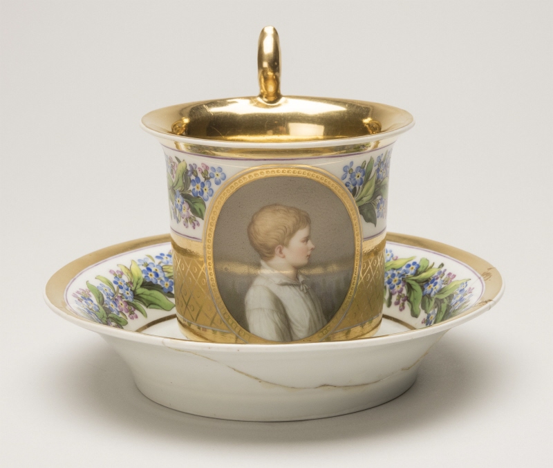 Coffee Cup and Saucer with a portrait of Carl Peter Henrik Hierta