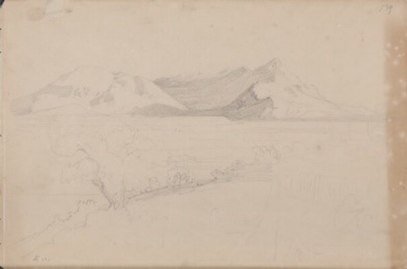 Italian Landscape with Mountains in the Background