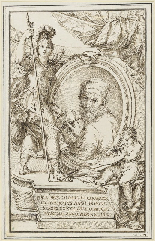 Porträtt av Polidoro da Caravaggio