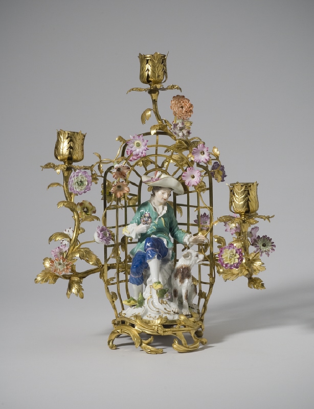 Candelabra with shepherd, one of a pair