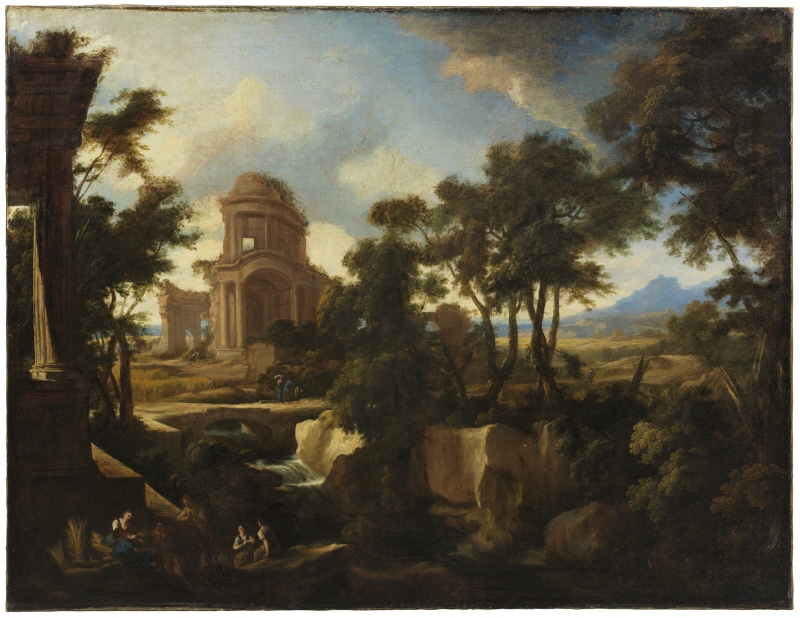 Classical Landscape with Ruins and Harvesters