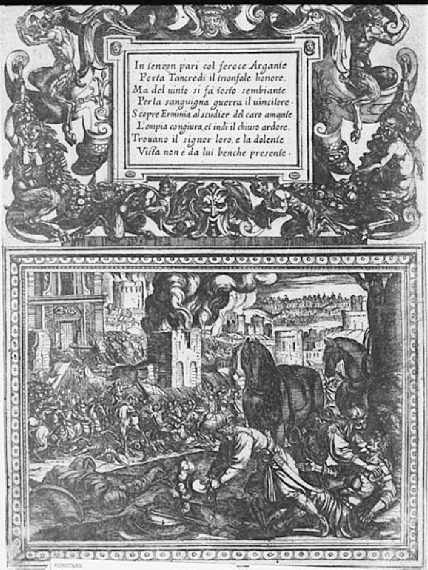 Tassos "Gerusalemme liberata" (1562). Illustration till "Canto XIX"