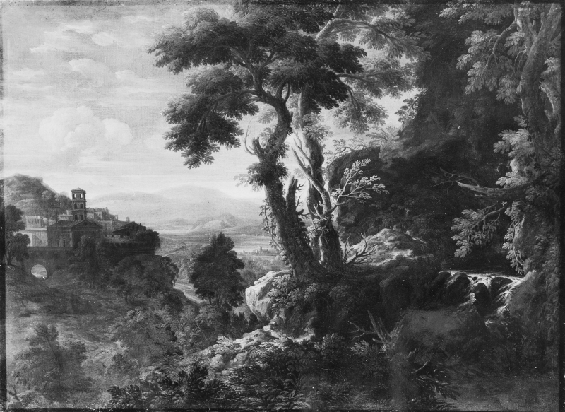 Landscape with a Waterfall and a Convent