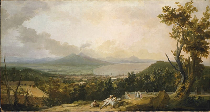 Vy av Neapelbukten med Vesuvius