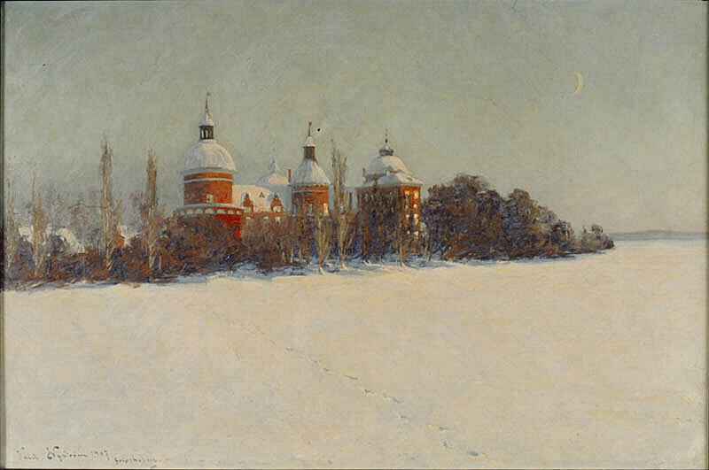Vinterlandskap med Gripsholms slott