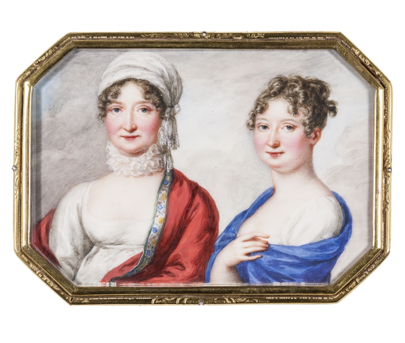 Drottning Maria Amalia av Sachsen och dottern prinsessan Maria Augusta