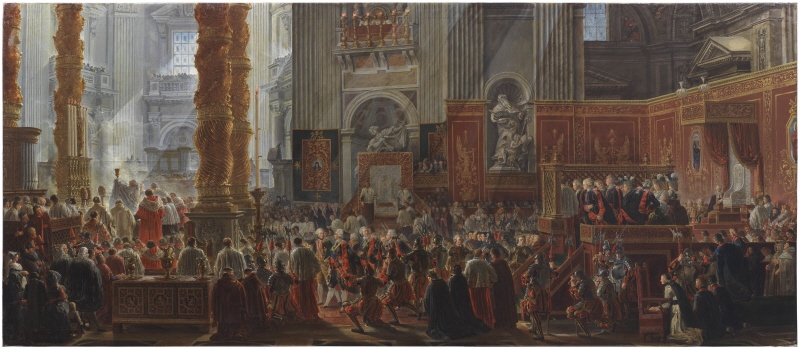King Gustav III attending Christmas Mass in 1783, in St Peter's, Rome