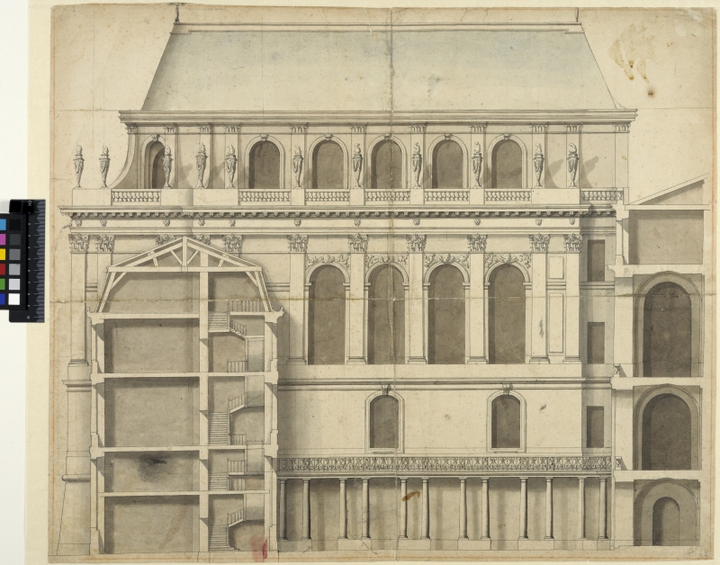 The Chapel of Versailles. Elevation of north facade