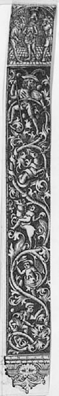 Illustrationer till bönbok: Jesus gisslas, hjortjakt i rankornament