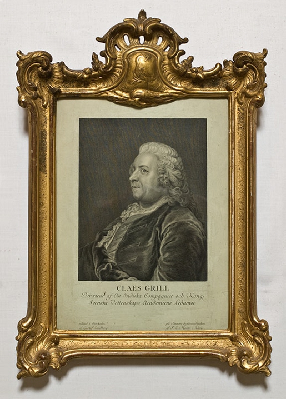 Tavelram med gravyr, Claes Grill (Pierre Etienne Moitte, efter Gustaf Lundberg)