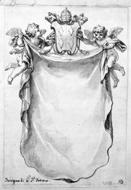 Drapery crowned by the arms of Clement IX (1667-69)