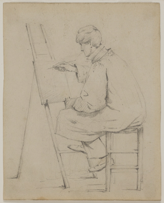 An Artist Seated at an Easel