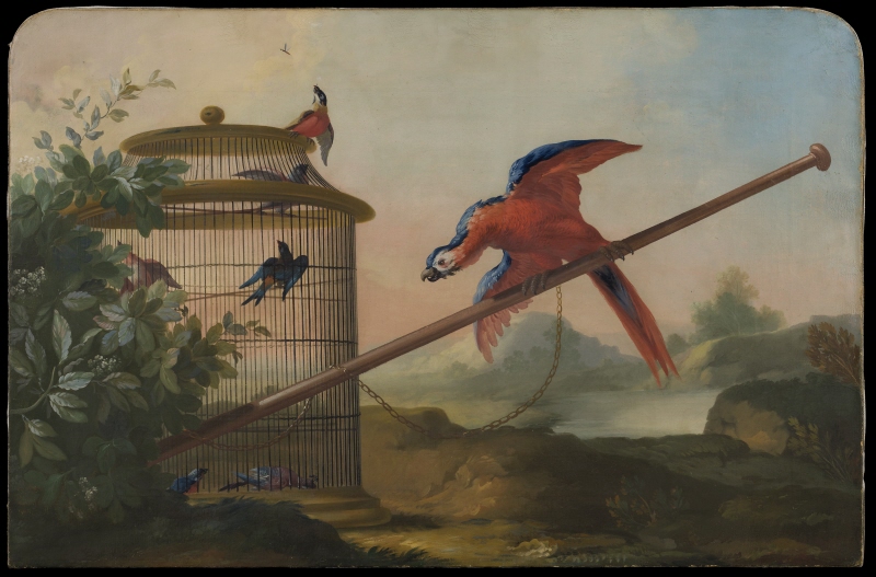 Fåglar. Dekorationsmålning från Mälsåker slott