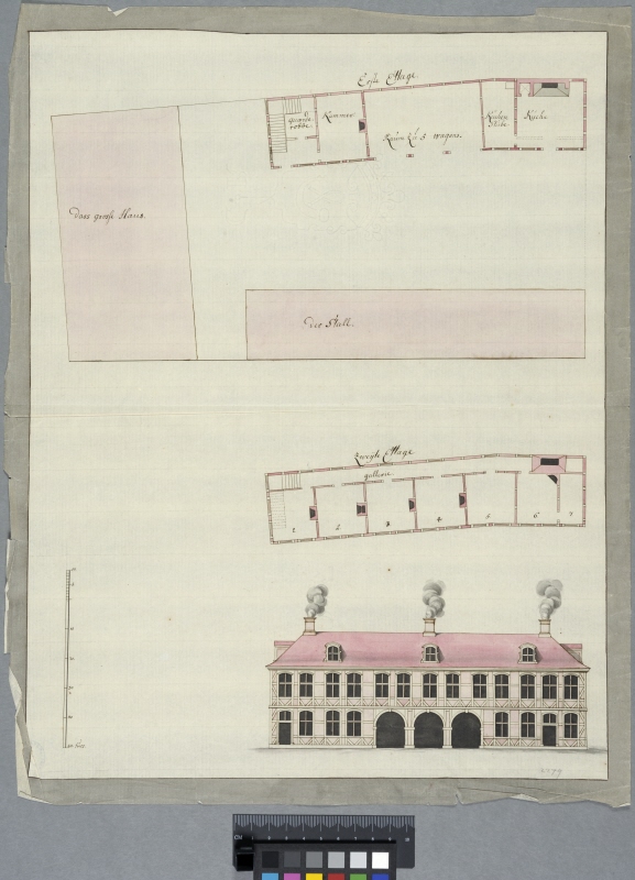 Staff Building, Eutin. Plans and elevation