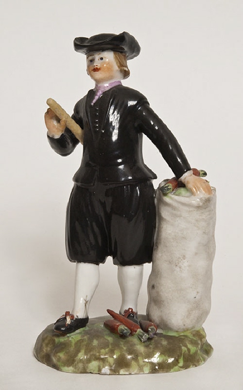Figurin, bonde med käpp