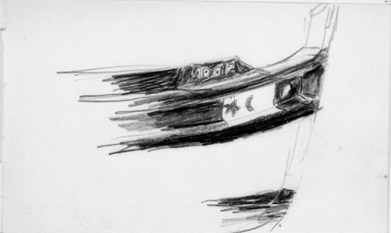 Båtstäv. Troligen Collioure