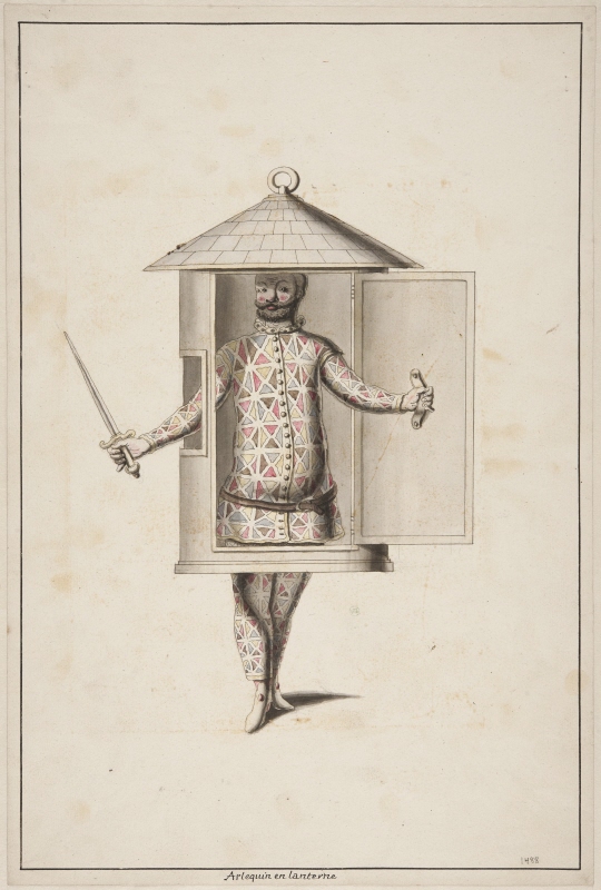 Costume for masquerade, Arlequin en lanterne