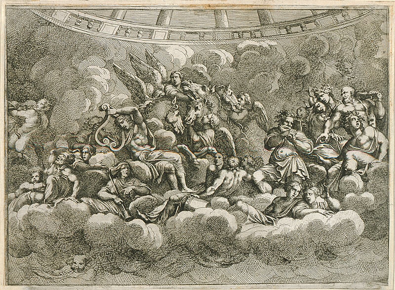 Plafondmålning, Giganternas fall, Palazzo Te, Mantova, blad 4