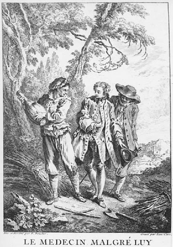 Le médecin malgré luy. Blad 17 av 33 ur Ouvres de Molière, 1666