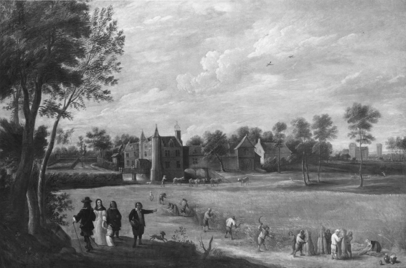 Landscape with Hay Harvesters and a View of Drij Toren
