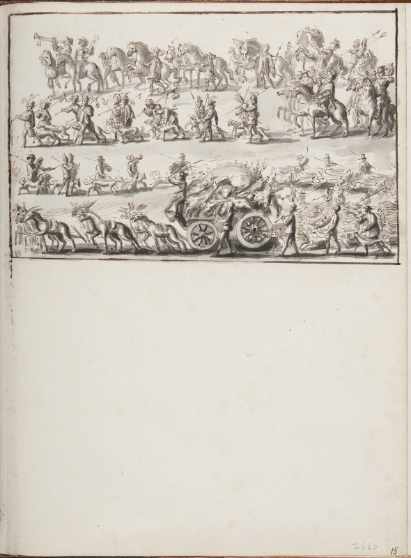 Jakttroféer bärs till Rom som introduktion till karnevalen den 4 februari 1668