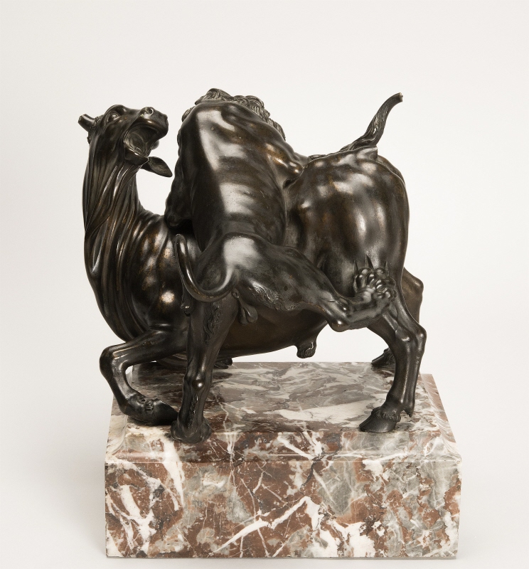 Lejon överfallande en tjur (efter modell av Giovanni Bologna)