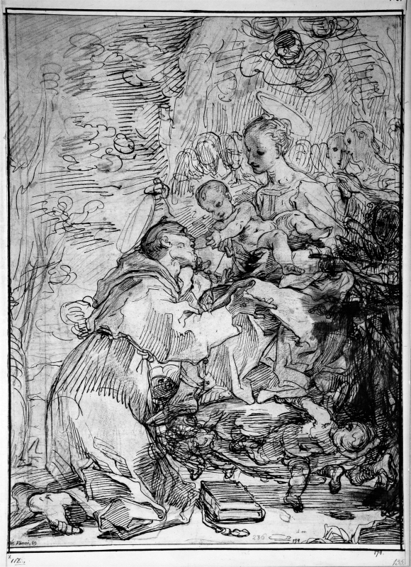 Madonnan och barnet med Sankt Franciskus