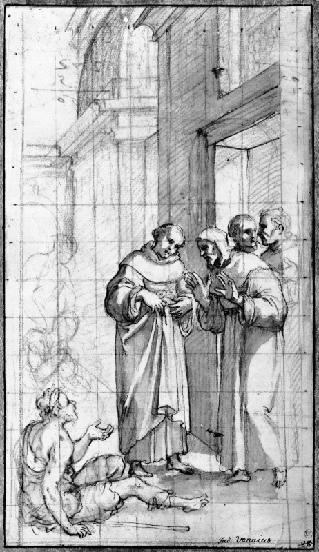 St. Diego of Alcalà distributing alms to beggar