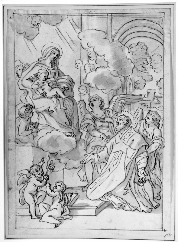 Jungfrun och barnet framträder för den helige Filippo Neri
