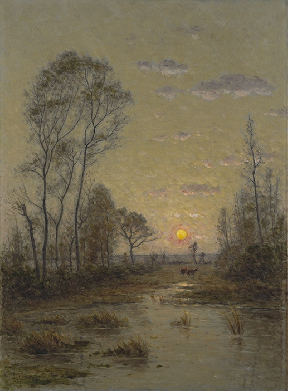 Two Cows in an Evening Landscape