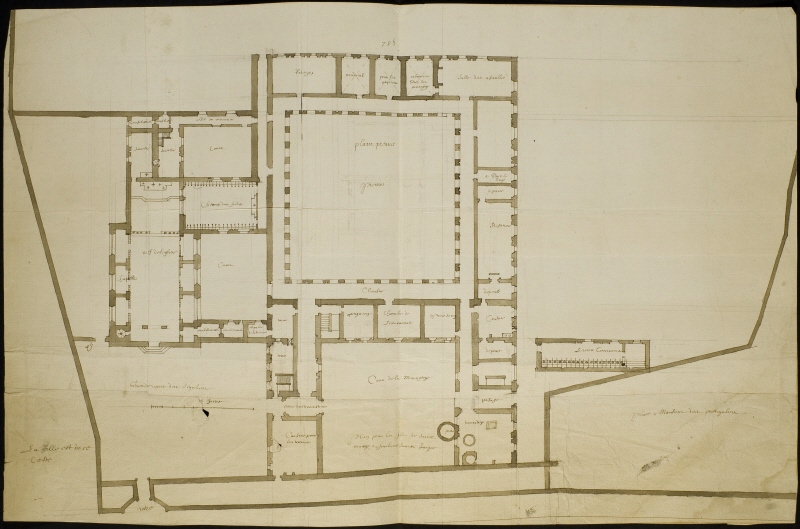 Plan of a convent, Paris. Project for "La Visitation au Faubourg Saint-Jaques", Paris.