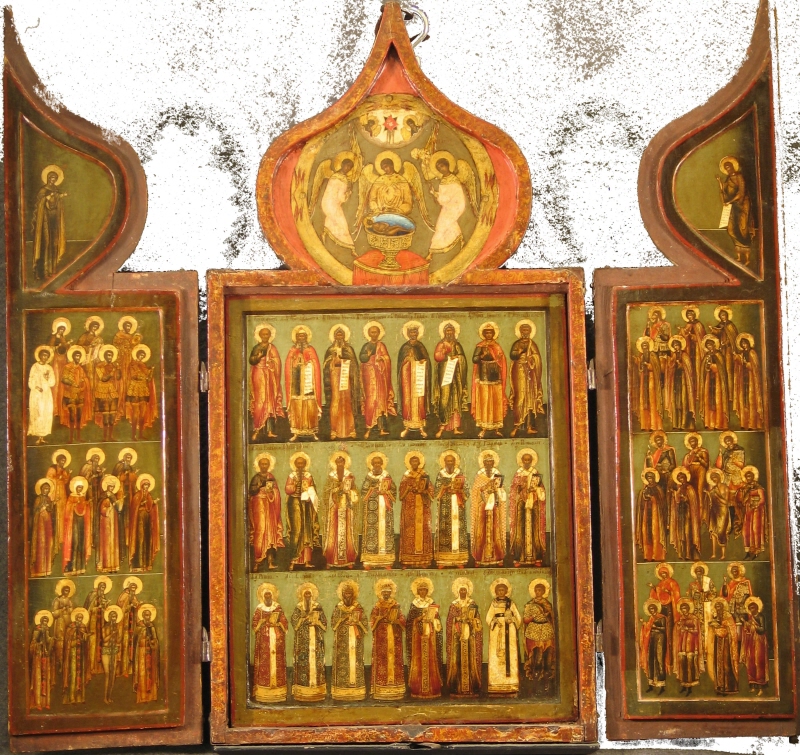 Portable triptych with selected Saints