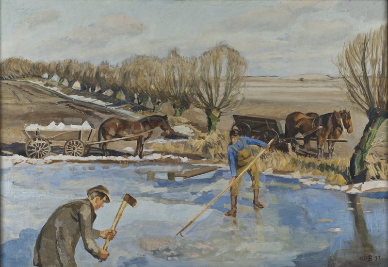Farmhands fetching Ice