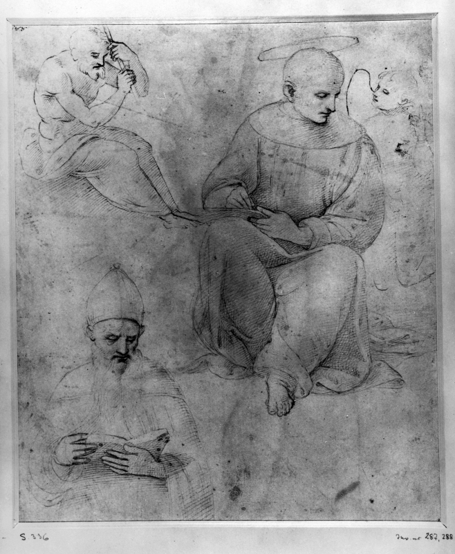 Studies for St. Mathew the Evangelist, a Bishop and Other Figures