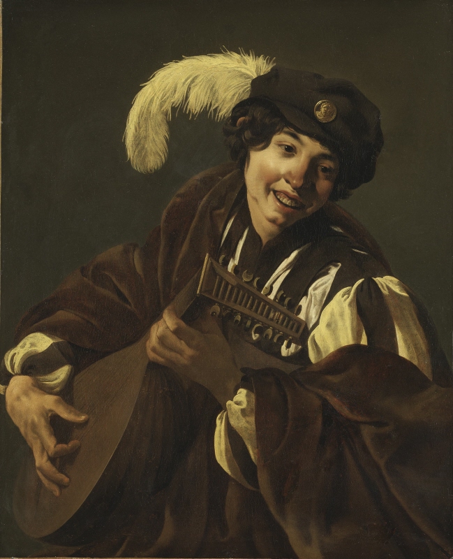 A Boy Playing the Lute ("Hearing", One of a Series of the Five Senses)