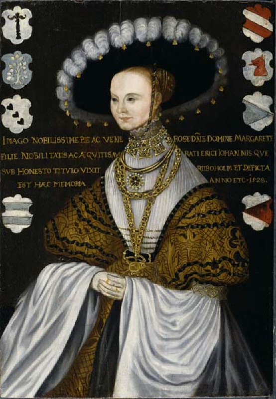 Margareta Eriksdotter Vasa (dead 1537), married to 1. council of State Joakim Brahe, 2. Count Johan of Hoia