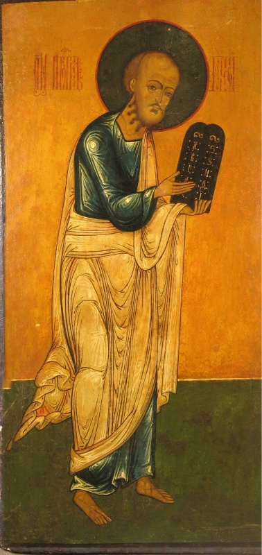 Profeten Moses (med lagens tavlor) del i ikonostas om 4 figurer